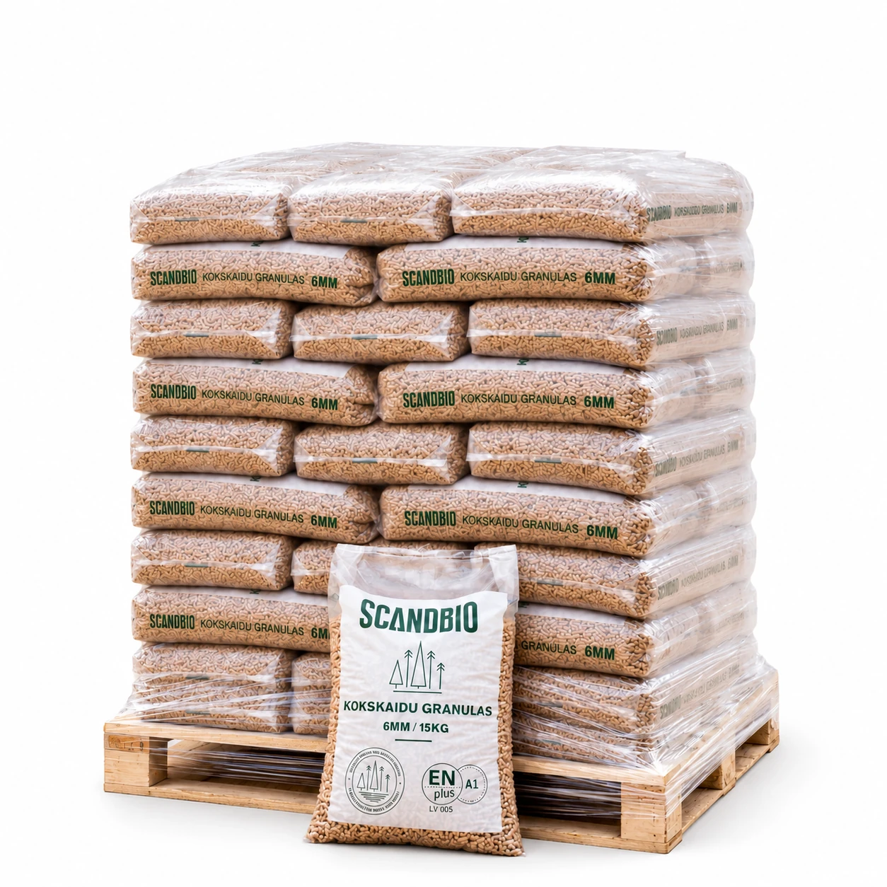 Pellet Scandbio 6 mm · 750 kg (50 worków × 15 kg)