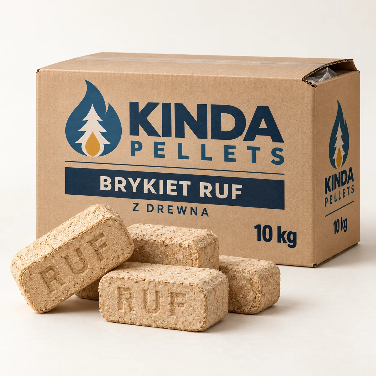 Brykiet drzewny RUF · paleta 960 kg (96 × 10 kg)