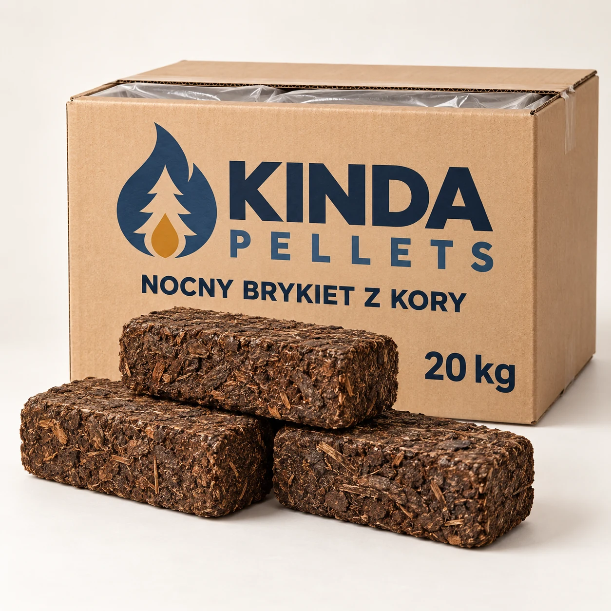 Nocny brykiet z kory · paleta 960 kg (48 × 20 kg)