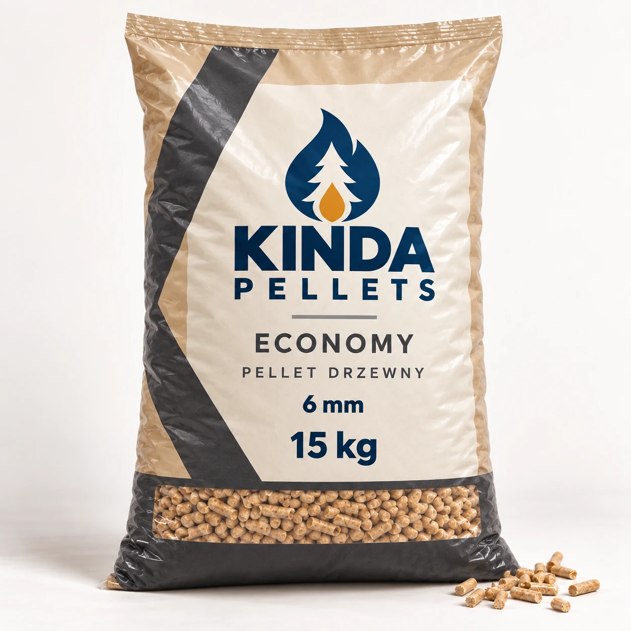 Pellet drzewny Economy 6 mm · paleta 990 kg (66 × 15 kg)